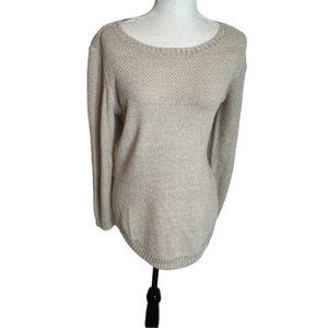 Rue 21 Knit Sweater Size Medium Beige Tunic Long-Sleeve